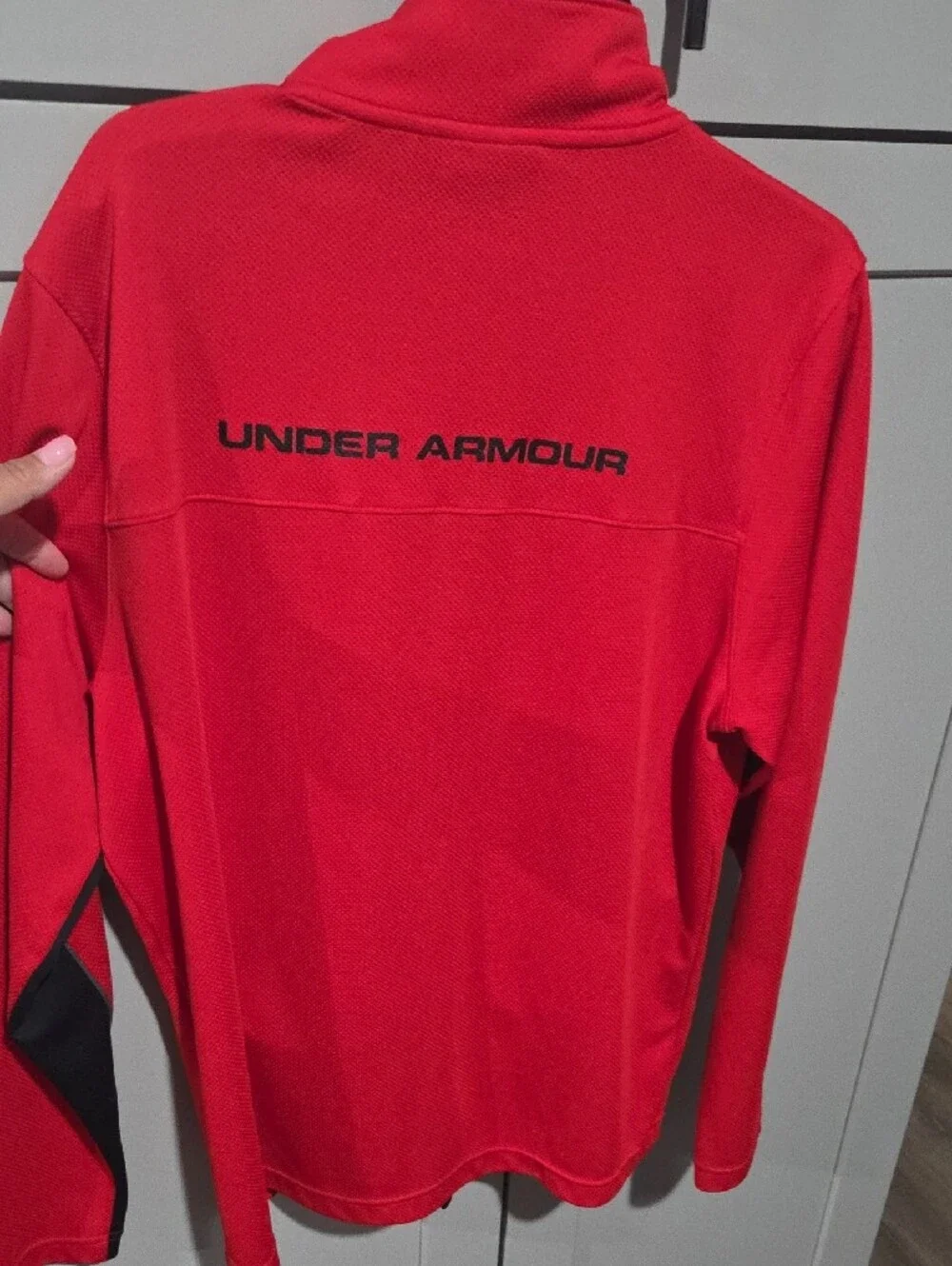 Under Armour Red Zip-Up Training Jacket with Black Accents